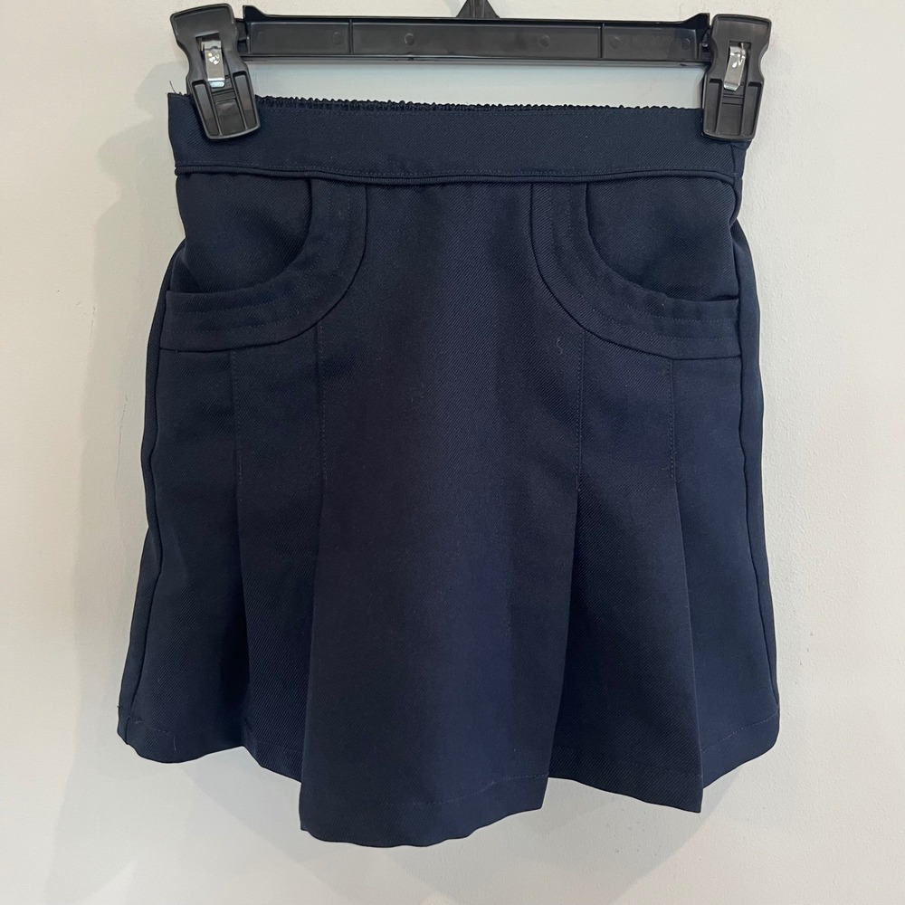Nautica Girls Navy Blue Pleated School Uniform Skort Size 8 Regular